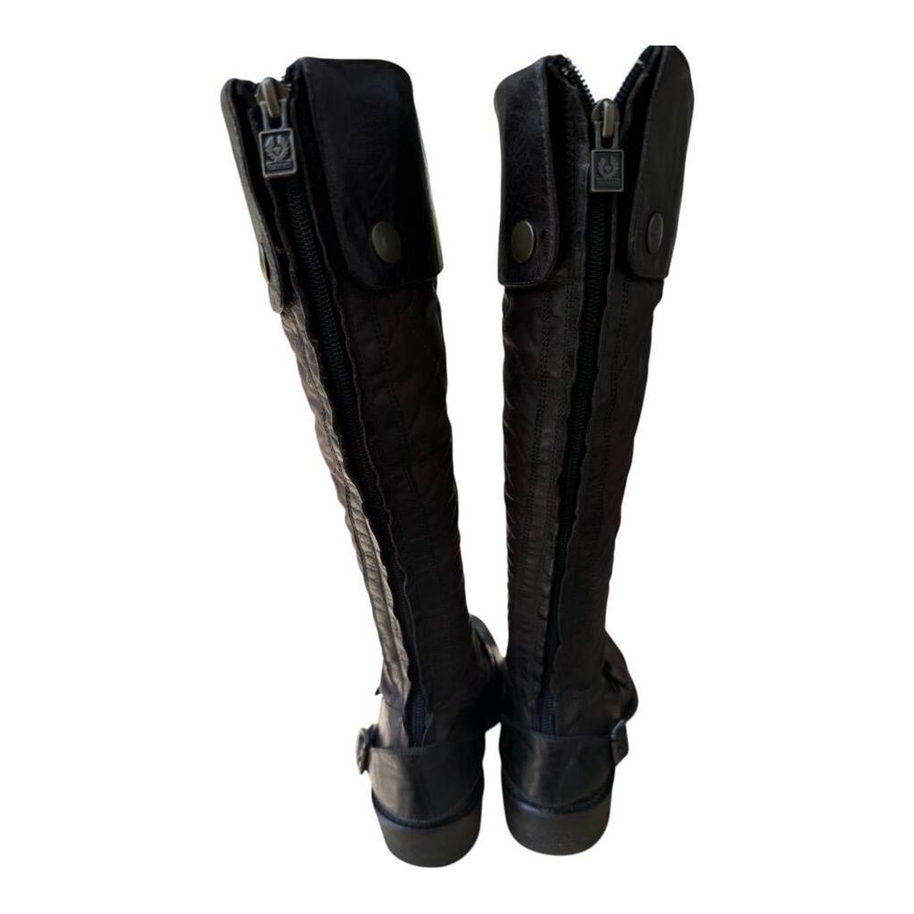Belstaff Trailmaster 55 Leather Waxed Cotton Knee High Boot Women size 38 US 7 - Picture 8 of 11